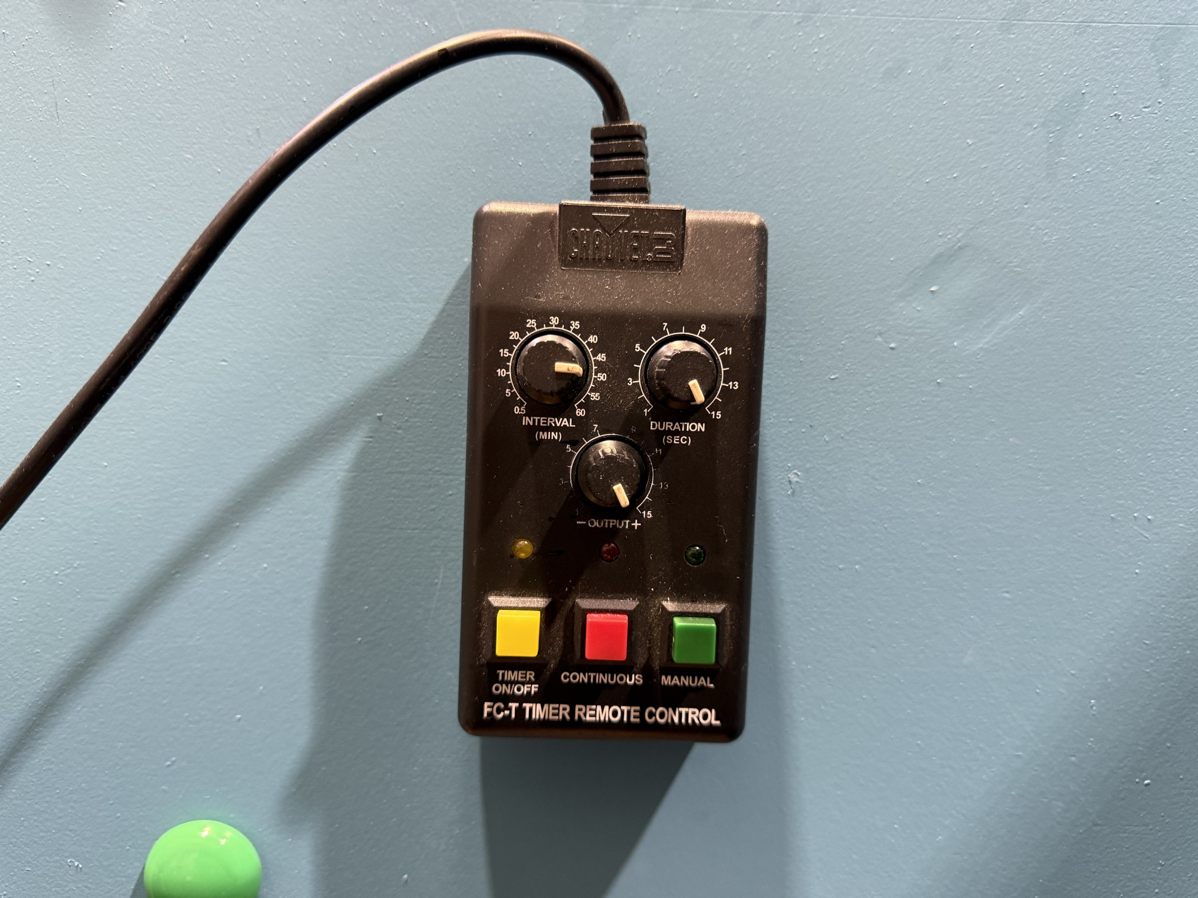 Smoke generator wired remote at the computer station