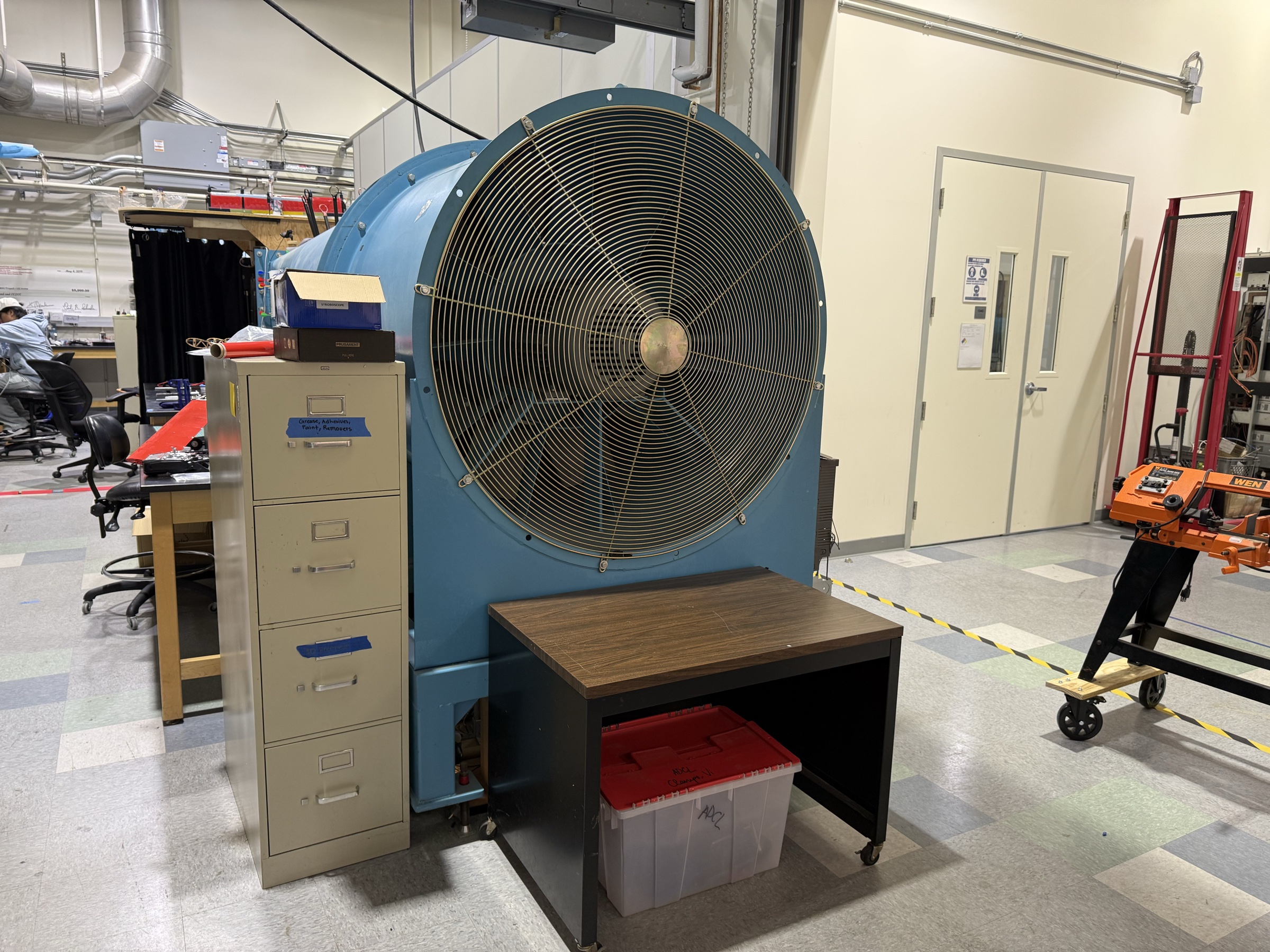 Wind tunnel exhaust path — view 1, showing clear area